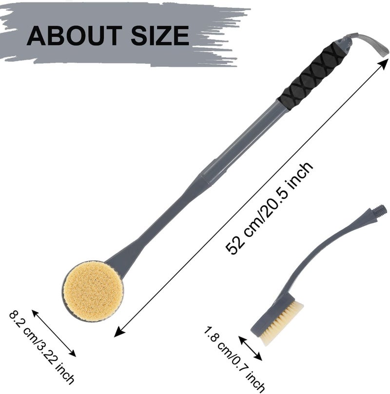 Gobiteli Back Scrubber for Shower,20.5" Long Handle Shower Brush for Body for Deep Clean,Back Brush for Shower for Men Women(Grey) - Image 5